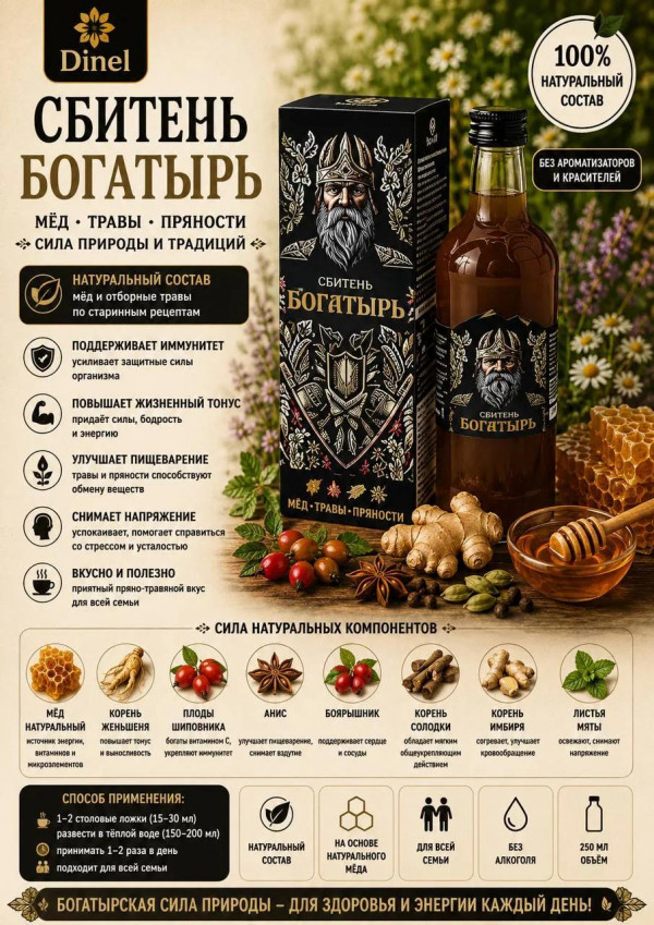 №2 Сбитень Богатырь, 250мл  в Камень-на-Оби