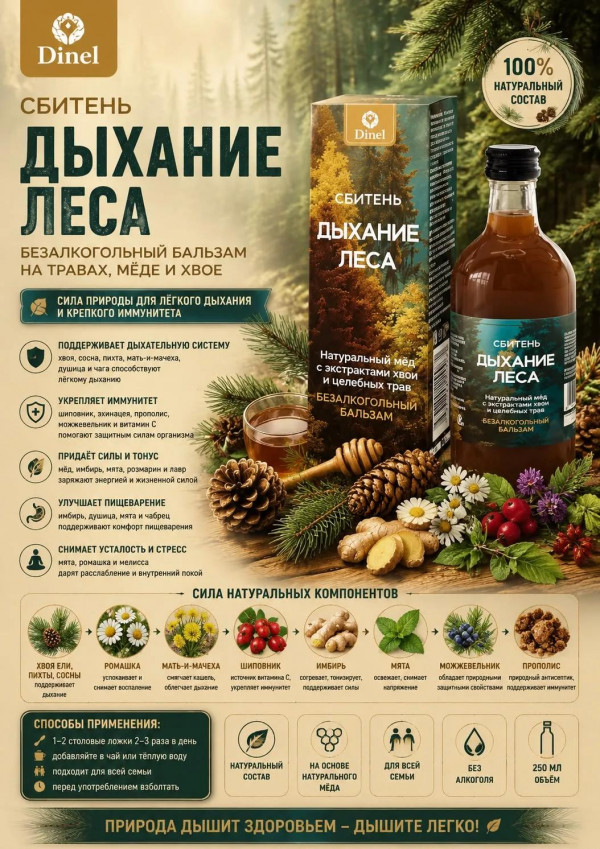 №2 Сбитень Дыхание леса, 250мл  в Камень-на-Оби